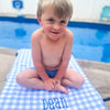 Blue Gingham Beach Towel