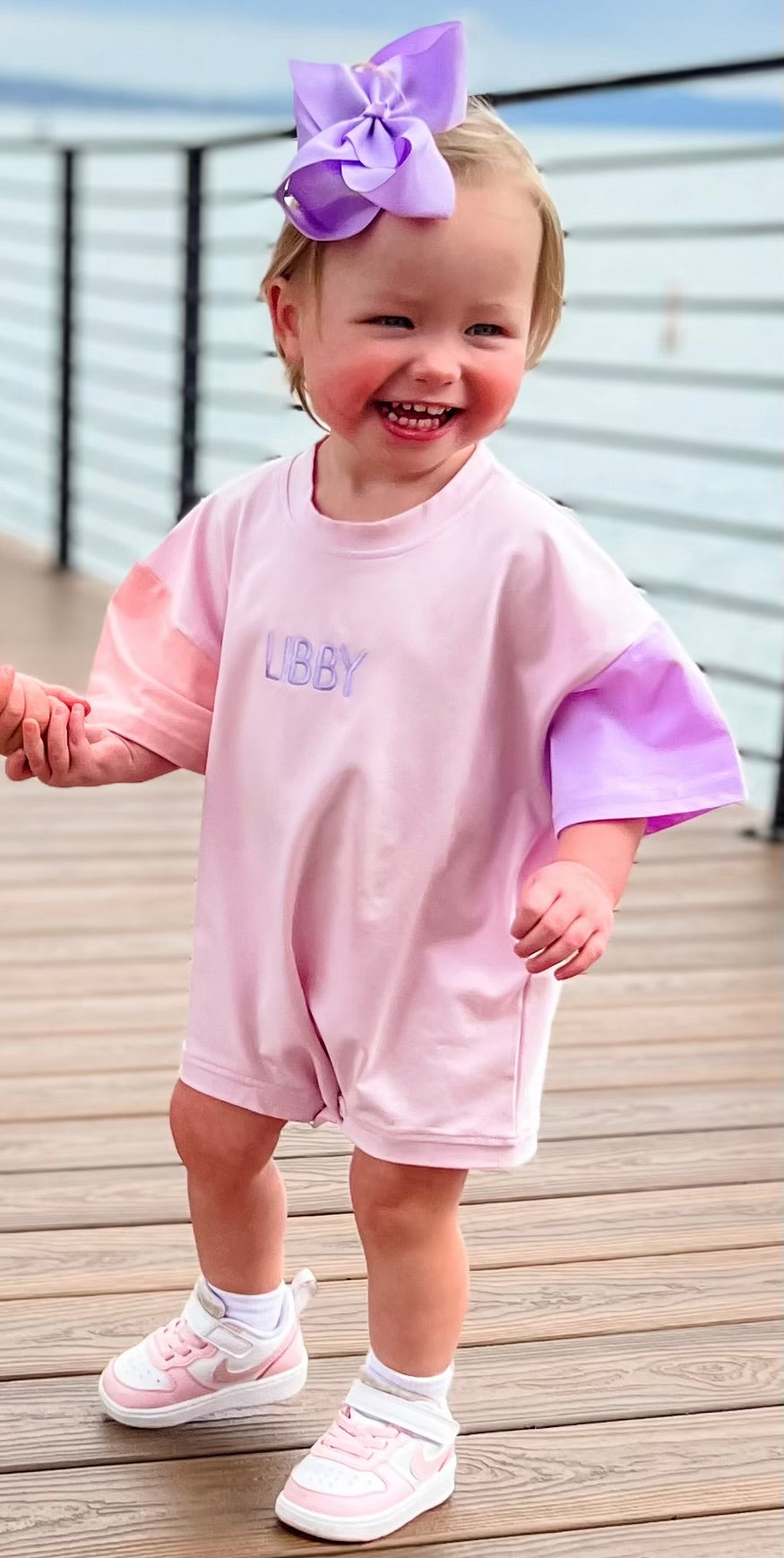 Pink Colorblock Romper